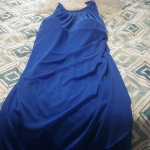 Ladies blue shorts sleeveless bridal dress